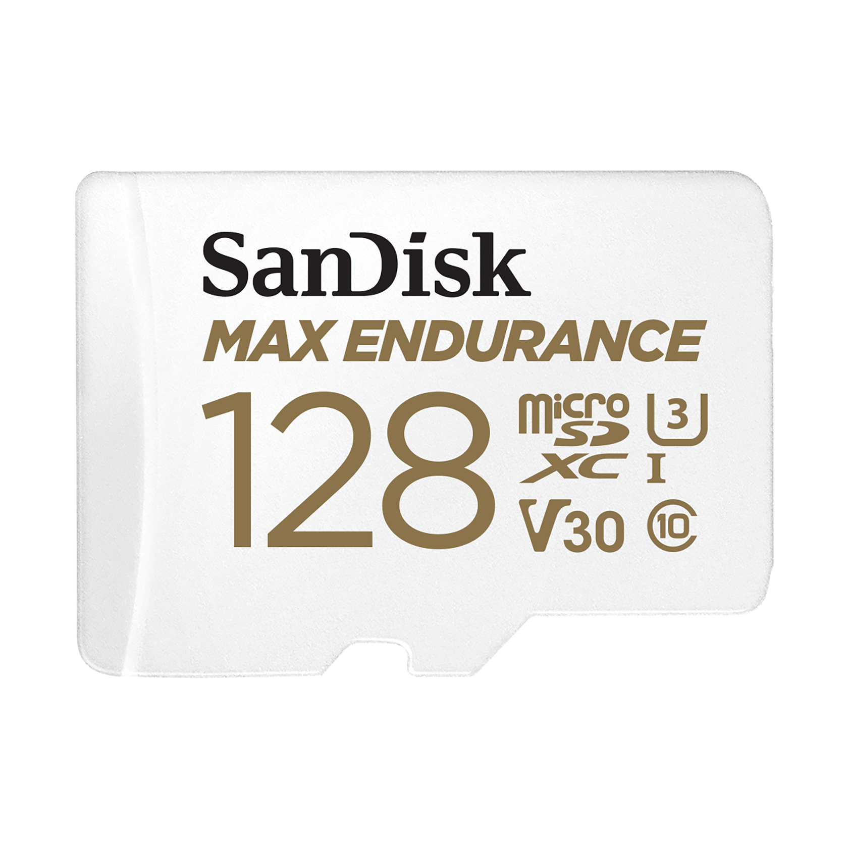 SanDisk MAX Endurance 128 GB microSD card, manufacturer product image.