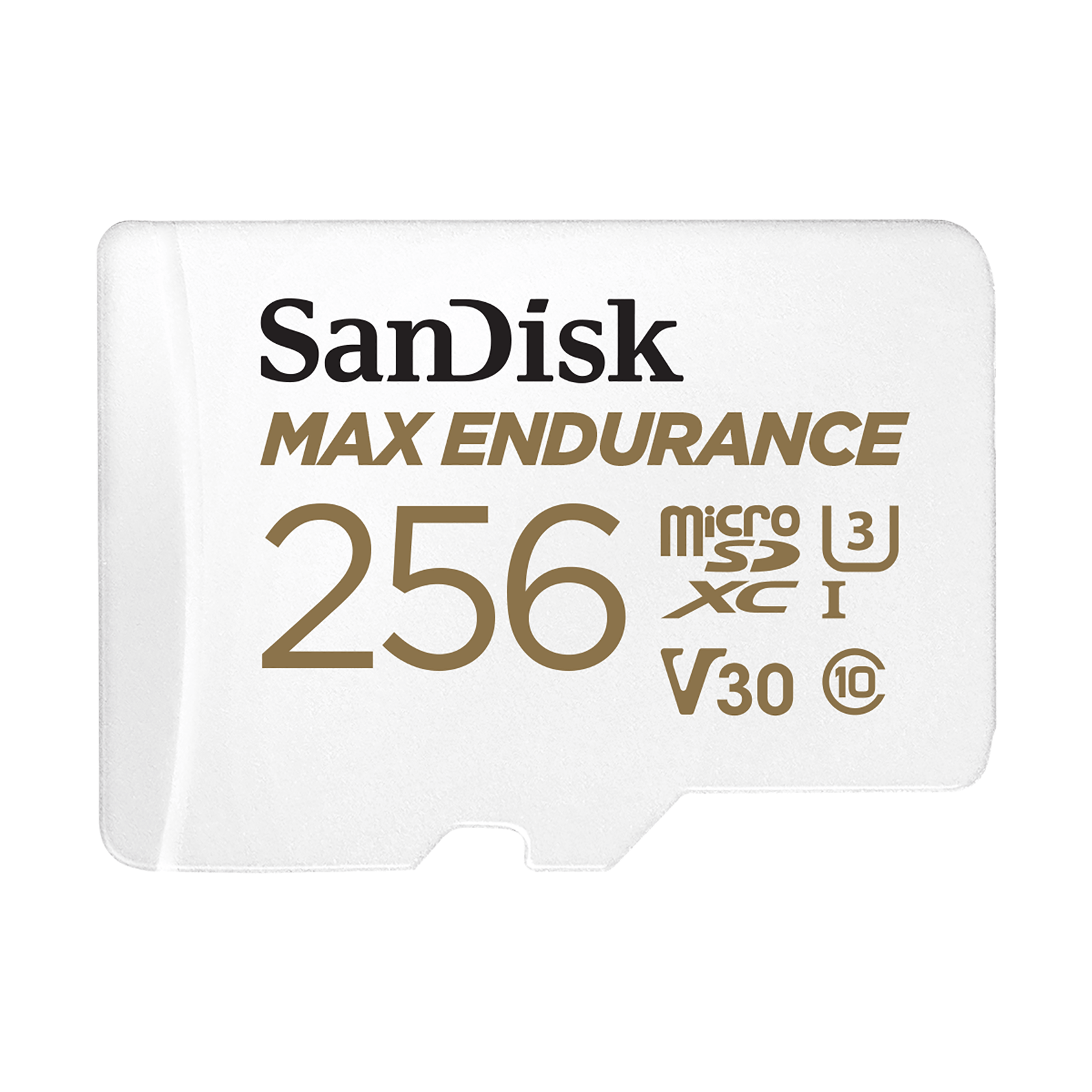 SanDisk MAX Endurance 256 GB microSD card, manufacturer product image.