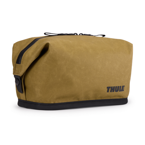 Nutria brown Thule Aion Toiletry Bag model 3205228 shown upright on a transparent background.