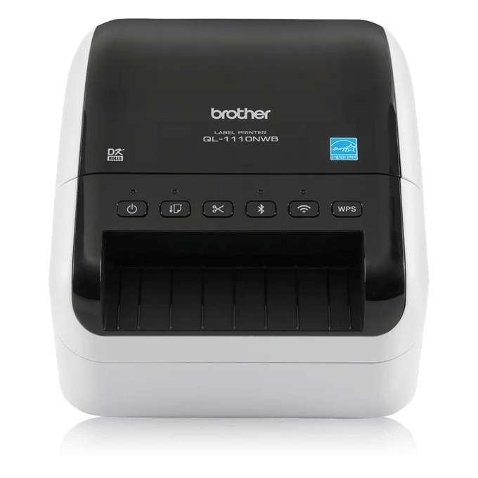Brother manufacturer photo of the QL-1110NWB label printer.