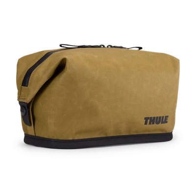 Nutria brown Thule Aion Toiletry Bag model 3205228 shown upright on a transparent background.