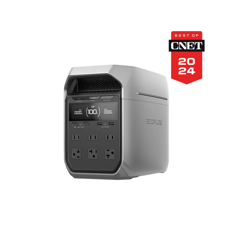 EcoFlow manufacturer photo of the US DELTA 3 Plus; the image includes the maker’s CNET award graphic.
