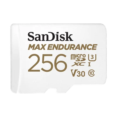 SanDisk MAX Endurance 256 GB microSD card, manufacturer product image.