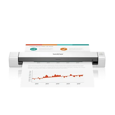 Brother DS-640 compact white mobile document scanner shown from the front.