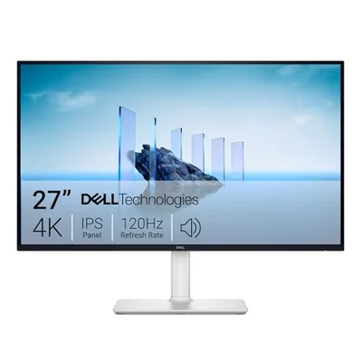 Dell S2725QS monitor with its supplied stand.