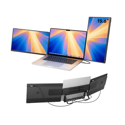 JSAUX FlipGo Horizon Pro dual portable monitor system with two displays mounted side by side.