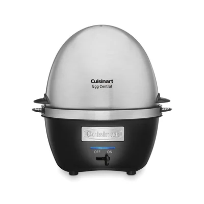 Cuisinart Egg Central CEC-10 countertop egg cooker with clear domed lid and stainless-steel base.