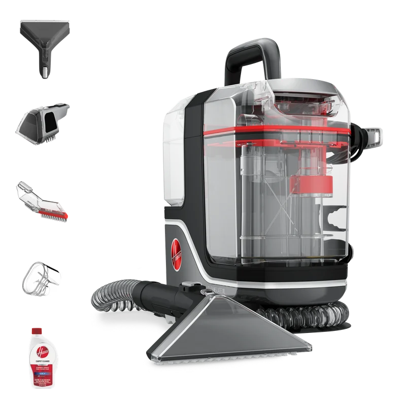 Hoover CleanSlate XL FH15000V portable cleaner with hose, handle, and wide cleaning tool.